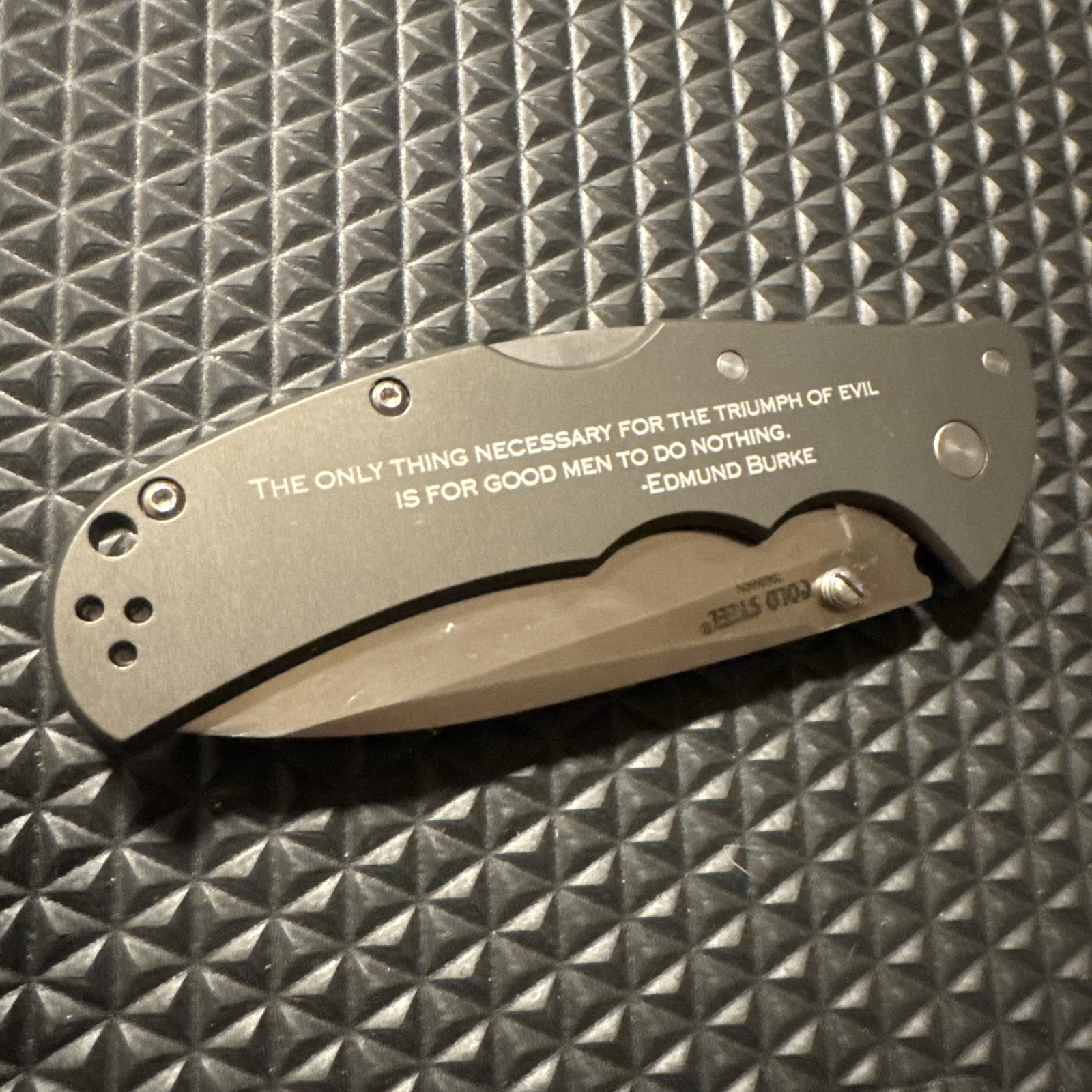 Cold Steel Code 4 Combo Edge Custom Punisher Engraved Knife CPM-S35VN Triad Lock
