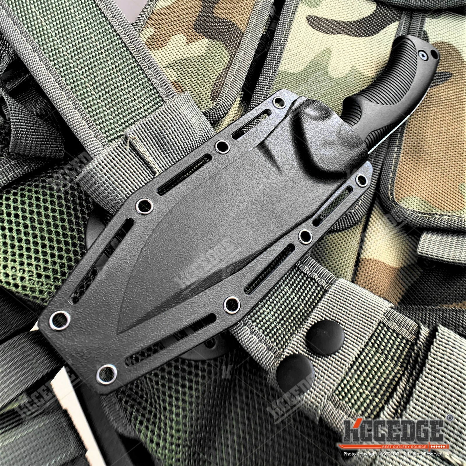 9″ Fixed Blade Combat Knife Full Tang Blade w/ Kydex Sheath Hunting Knife