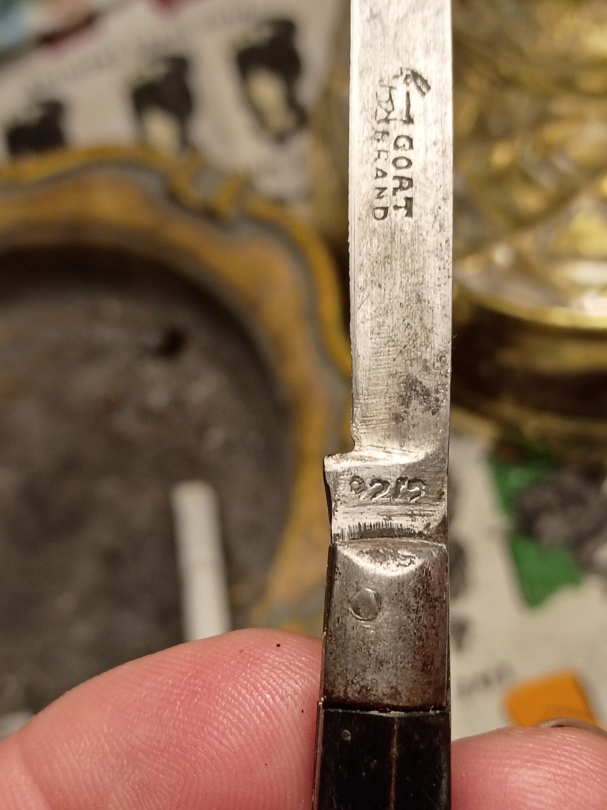 Goat Brand Vintage Folding Pocketknife 1 Blade Plain Edge 2.76-4in Black Silver