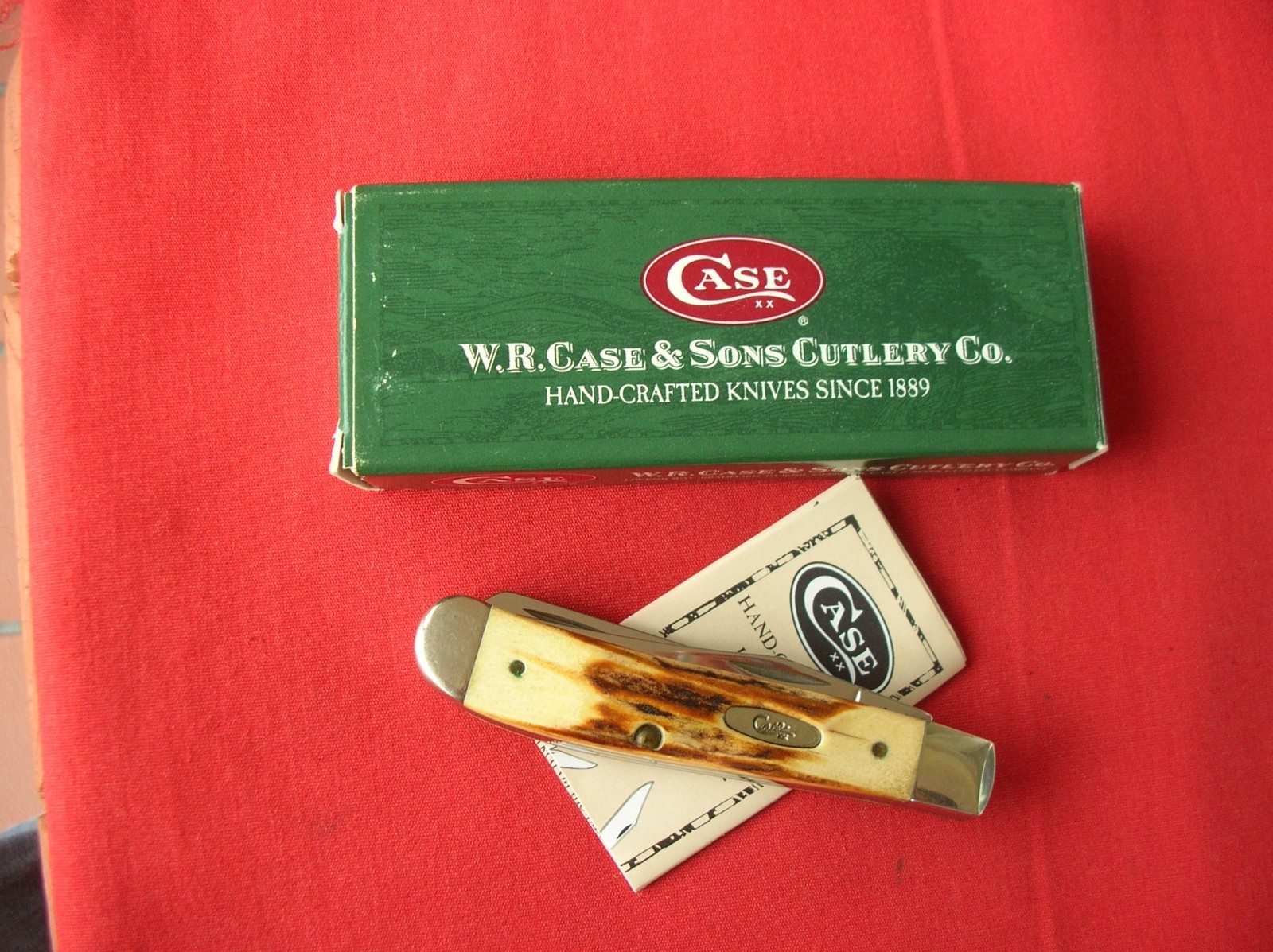 CASE XX V5207 VINTAGE STAG HANDLES 2 BLADE MINI TRAPPER 2000 KNIFE J