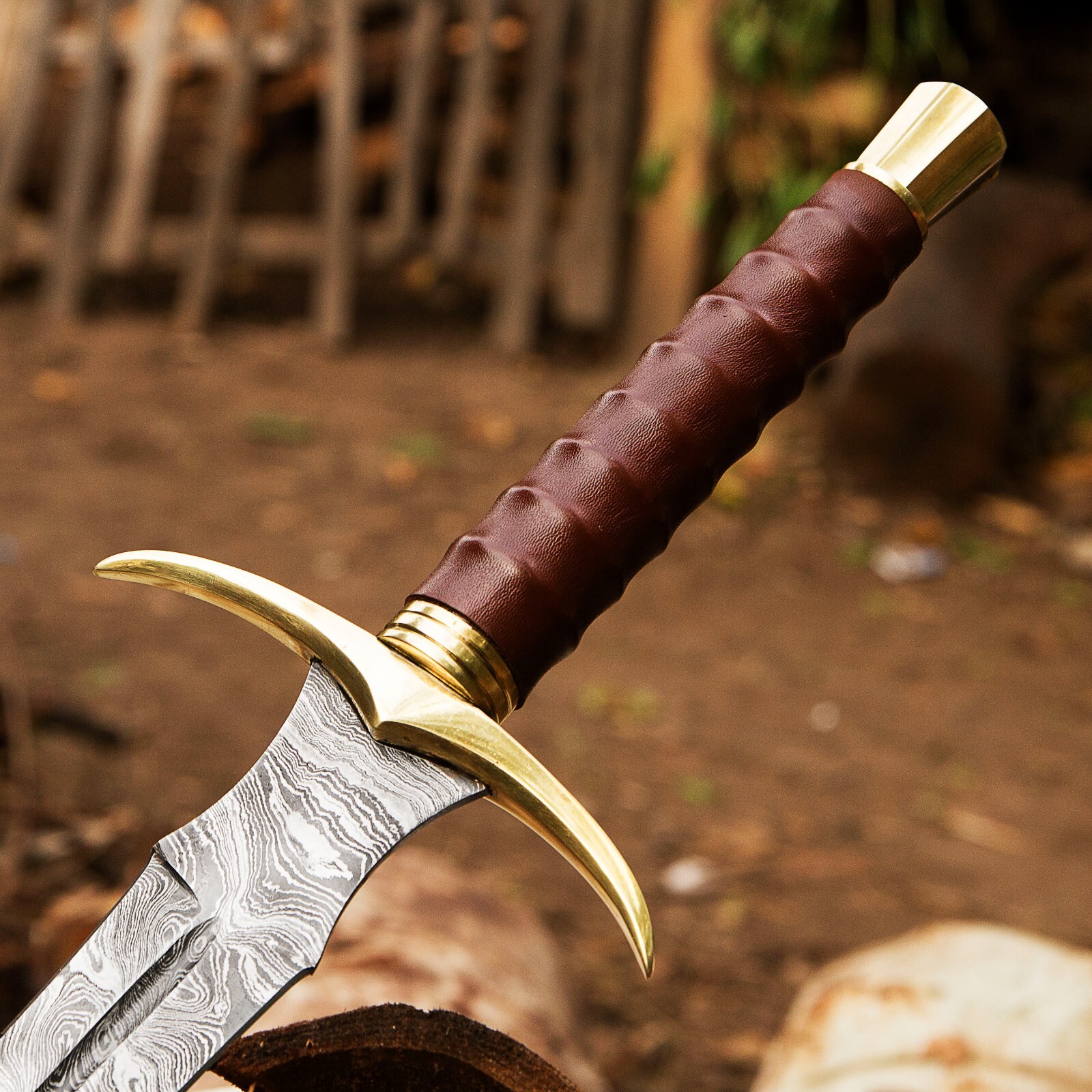 Hand Forged Damascus Steel Viking Sword Medieval Sword Battle Ready With Sheath