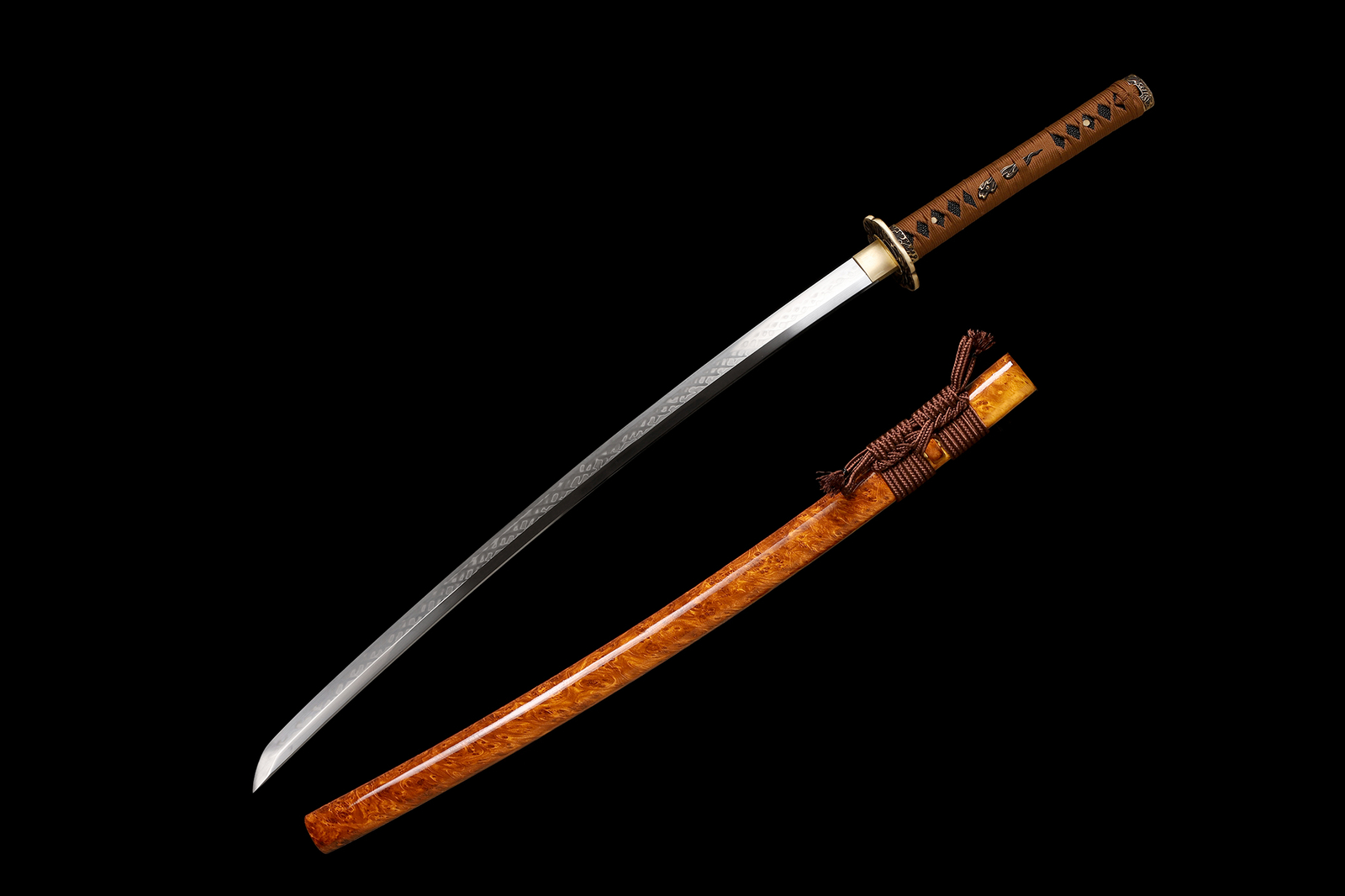 Polished Japanese Samurai Katana Sword L6 Steel Clay Tempered Real Hamon
