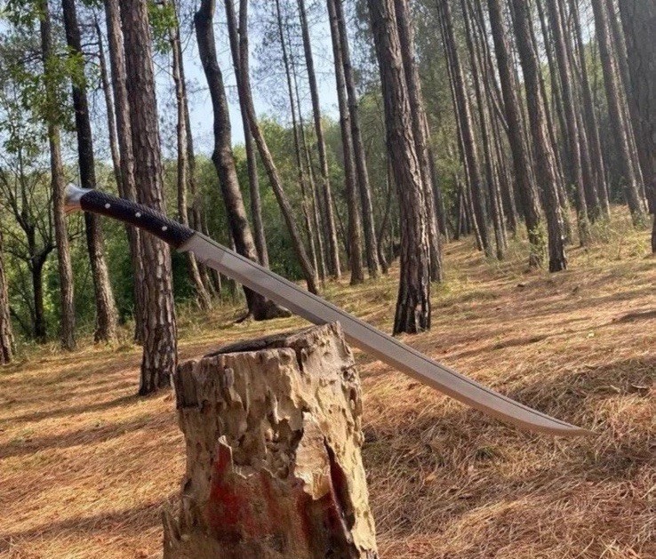 Viking Style Tactical Machete | Handmade Carbon Steel Blade | Camping 30 inches