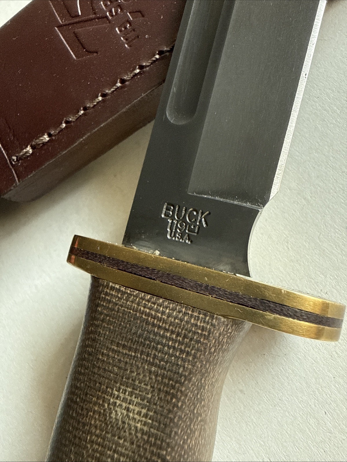Buck 119 Knife 2024 National Knife Day Limited Run 0119BO 27-B/sheath.USA￼