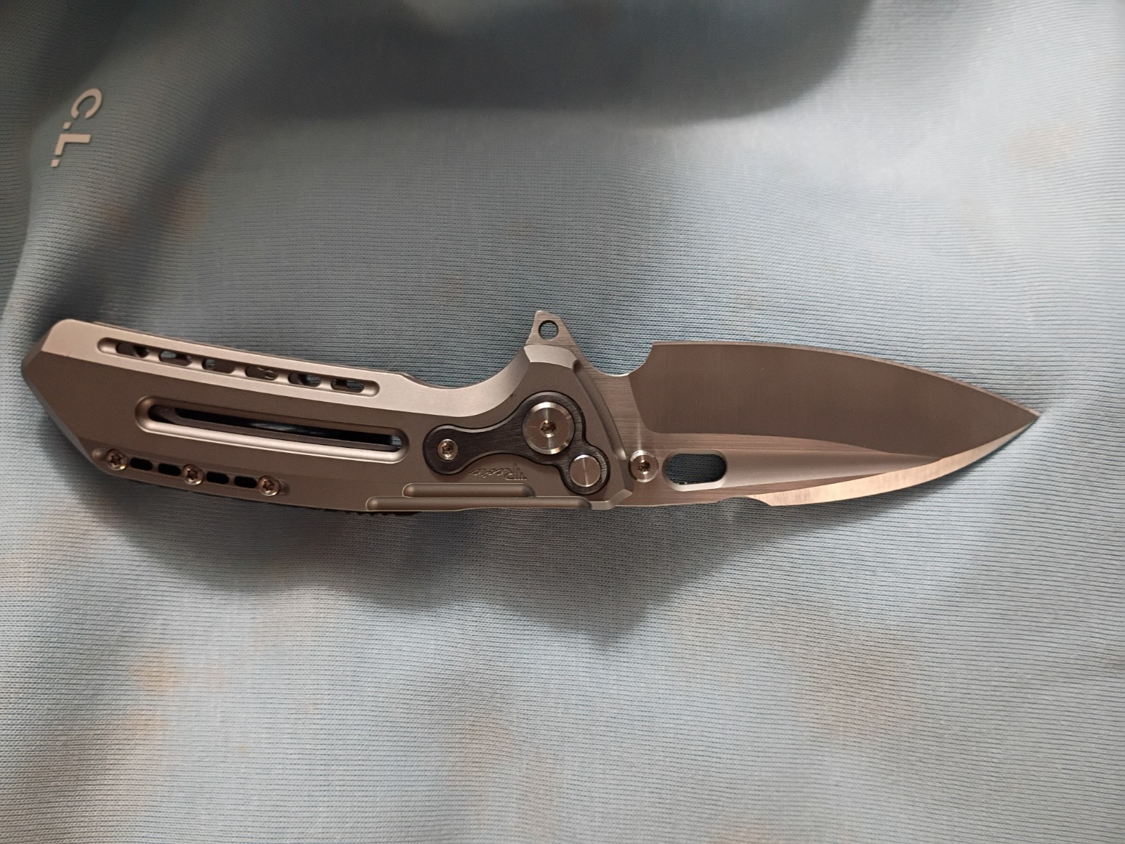 Reate T6000 Titanium Zirconium M390 Bead Blasted Knife Blade Folder Beast