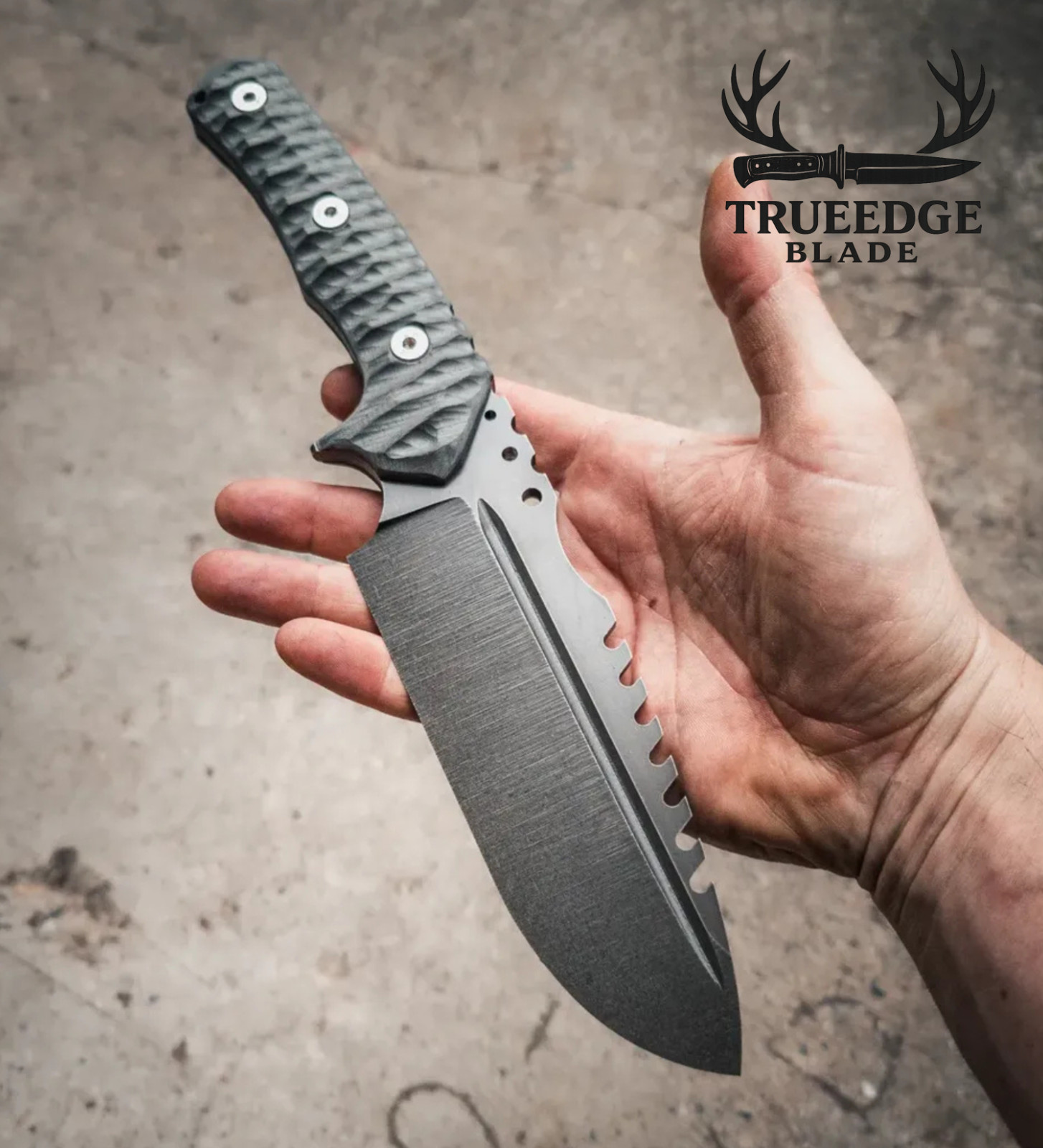 Custom Handmade Full Tang Outdoor Utility Tool Fixed Blade – Textured Gift Set