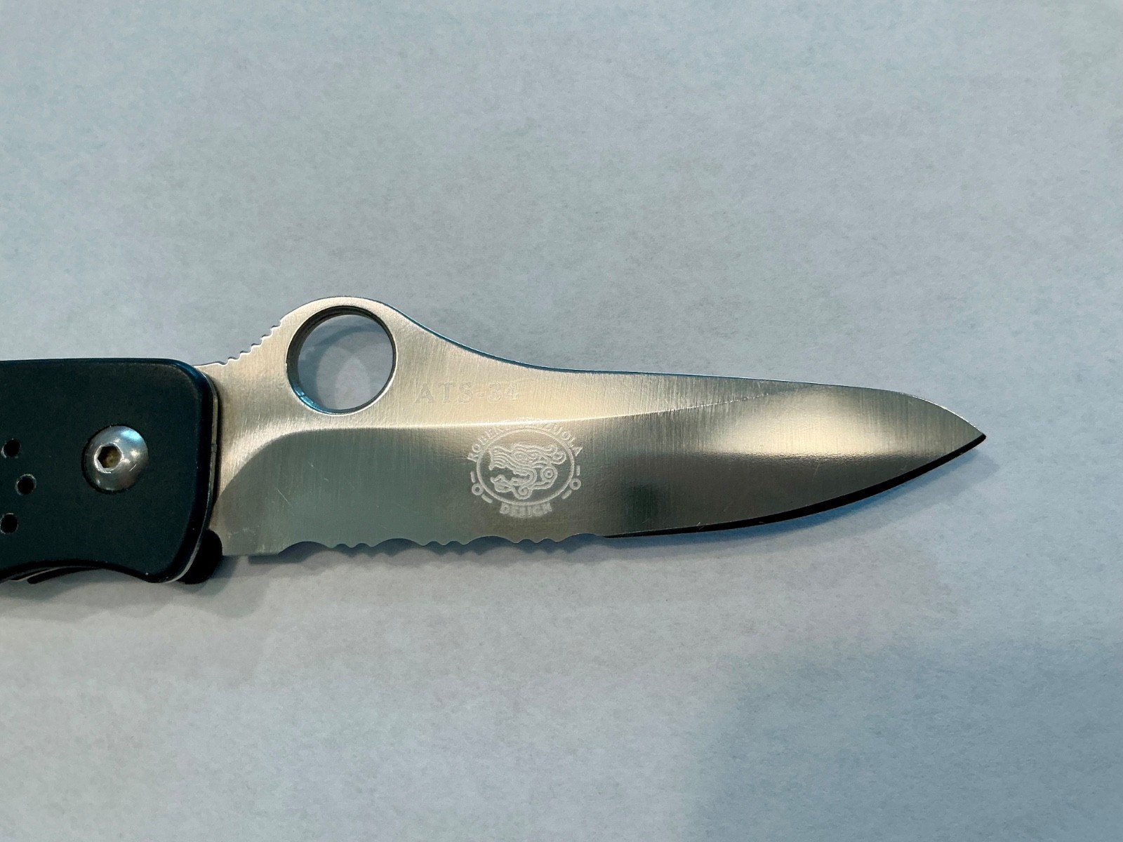 Vintage Spyderco C15PS Robert Terzuola ats34 – 1ST gen Aluminum-s/n 1045