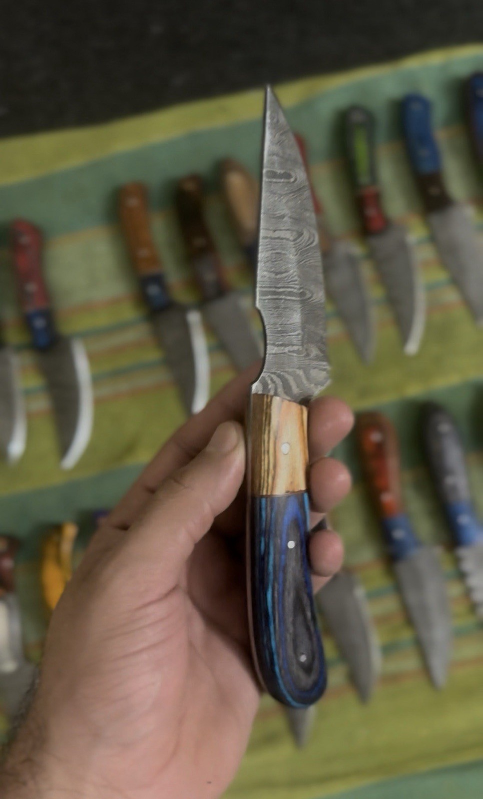 LOT OF 100 PCS CUSTOM HANDMADE DAMASCUS STEEL MIX SKINNER KNIVES EDC