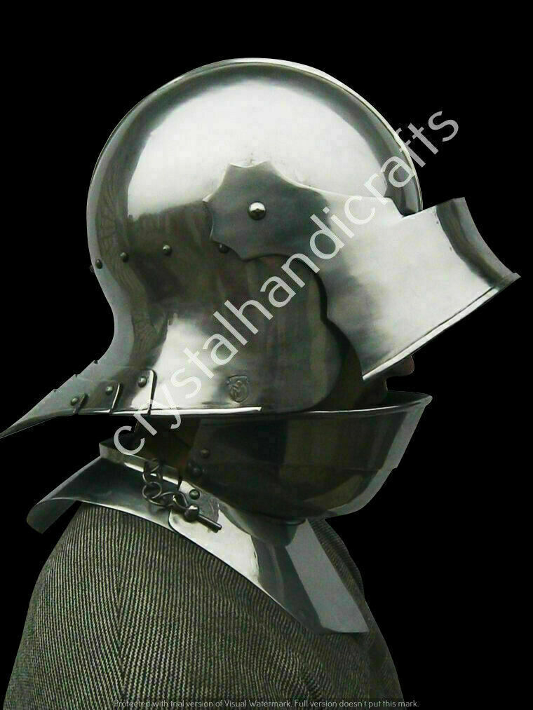 Antique Visored French Sallet Vintage Helmet With Bevor 15Th Century Model Sugar