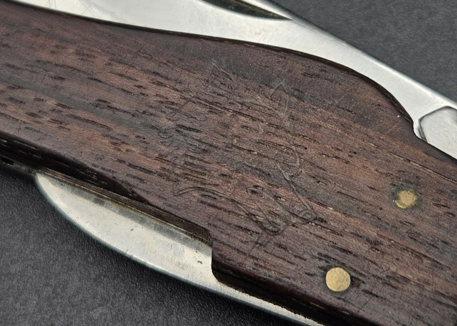 Vintage Wolf Stainless Steel Swing-Guard Folding Pocket Knife – Made in Japan