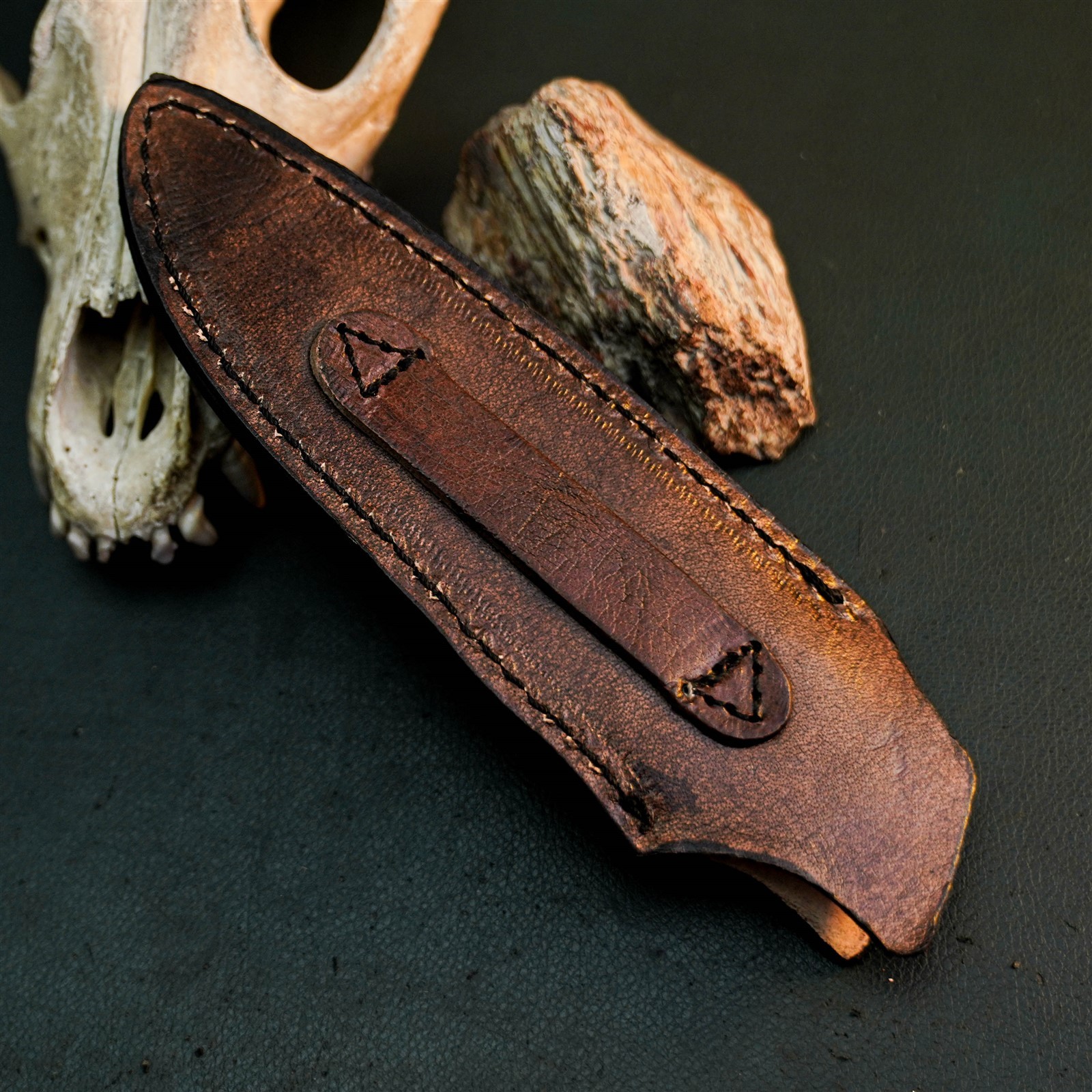 8.8″ Hunting EDC Stainless Knife Handmade Full Tang Wood Handle + Sheath