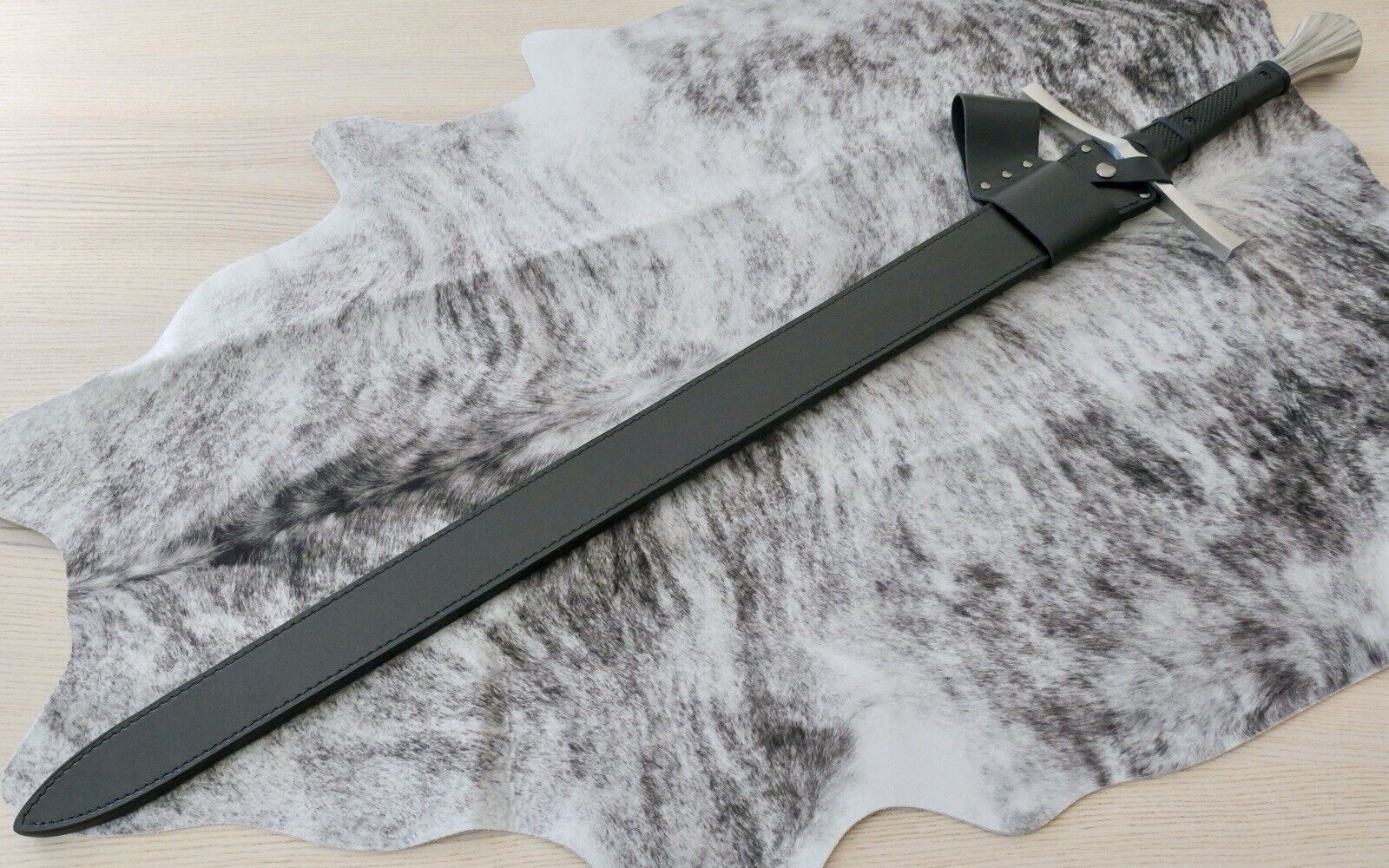 45” Medieval Longsword Two Handed Razor Sharp 7mm Thick Blade SHARP Double Edge