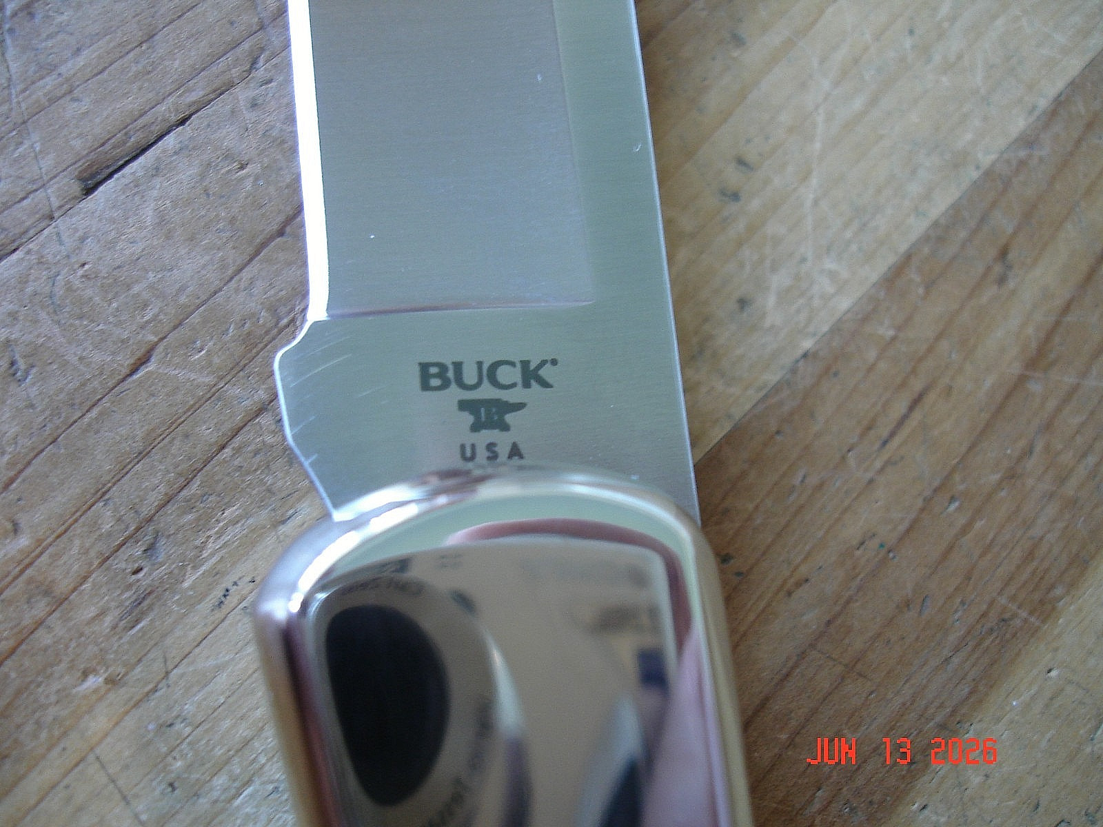 NIB BUCK KNIFE 110 HUNTER BOS MAGNACUT BLADE BLACK BUFFALO HANDLE NICKEL SILVER