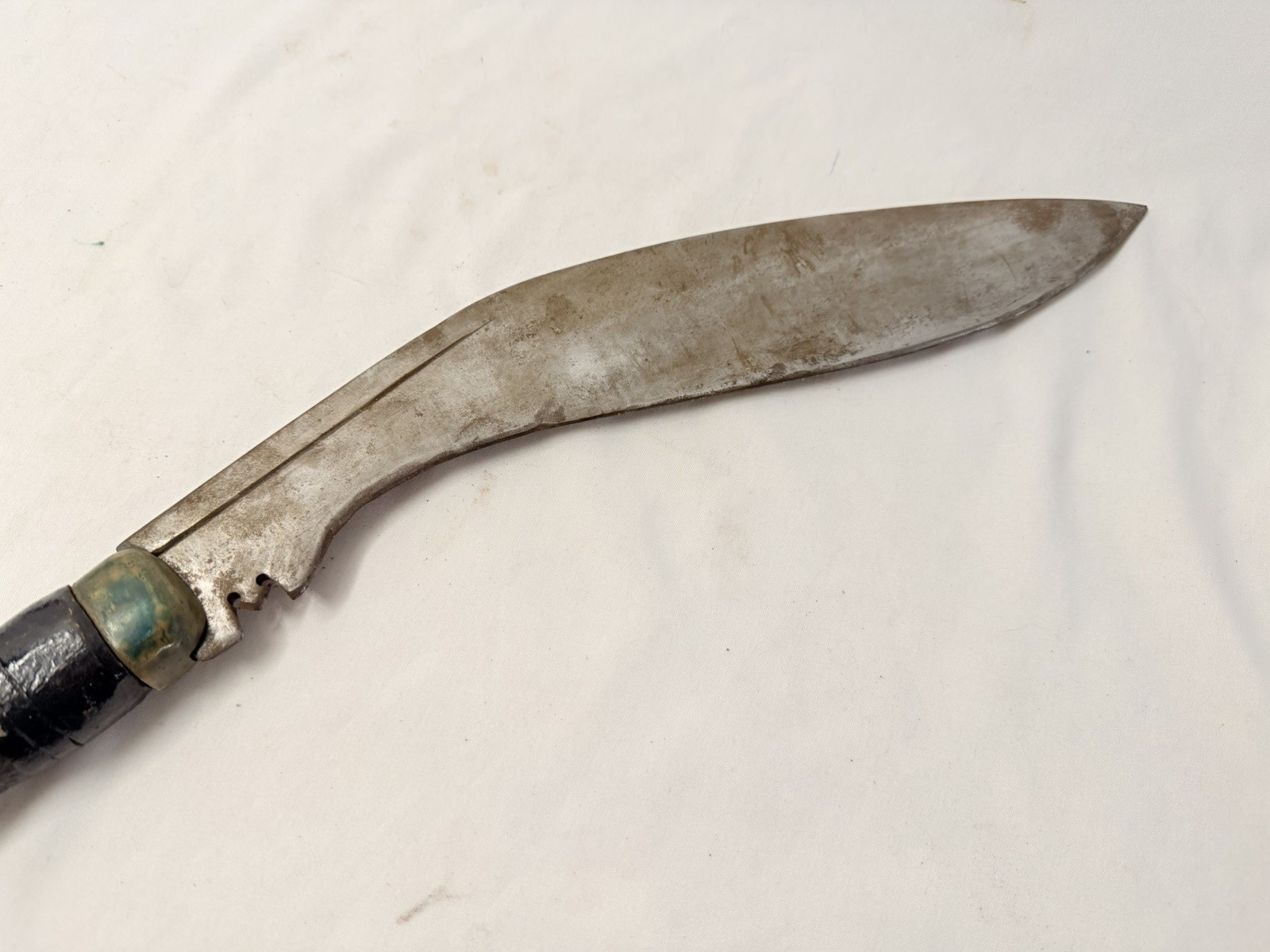 Old Vtg India Indian Army Kukri Gurkha Fighting Knife Blade Set Of 3 W/Scabbard
