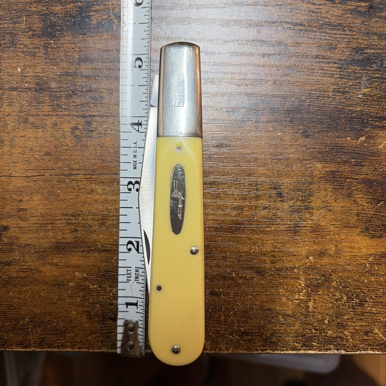 Buck Granddaddy Yellow Barehead Barlow USA -etched Blade -331-1 Of 900