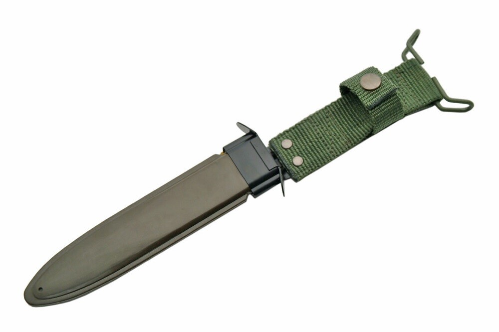 WWII Trench Fighting KA Knife Reproduction w/ Sheath & Belt Bar, Leather Handle