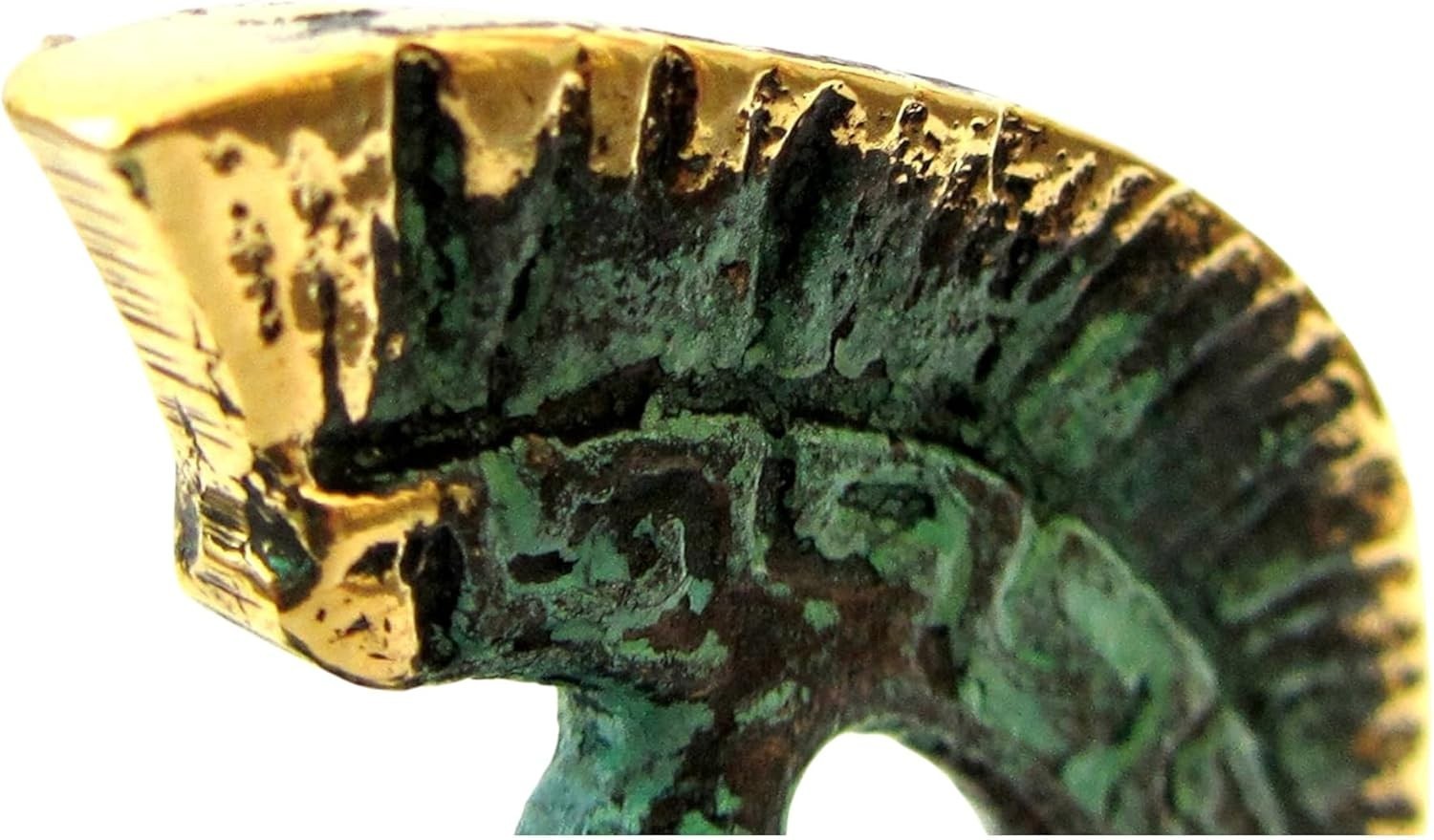 Historic Bronze Spartan Helmet Replica – Handcrafted with Oxidized Green Gold