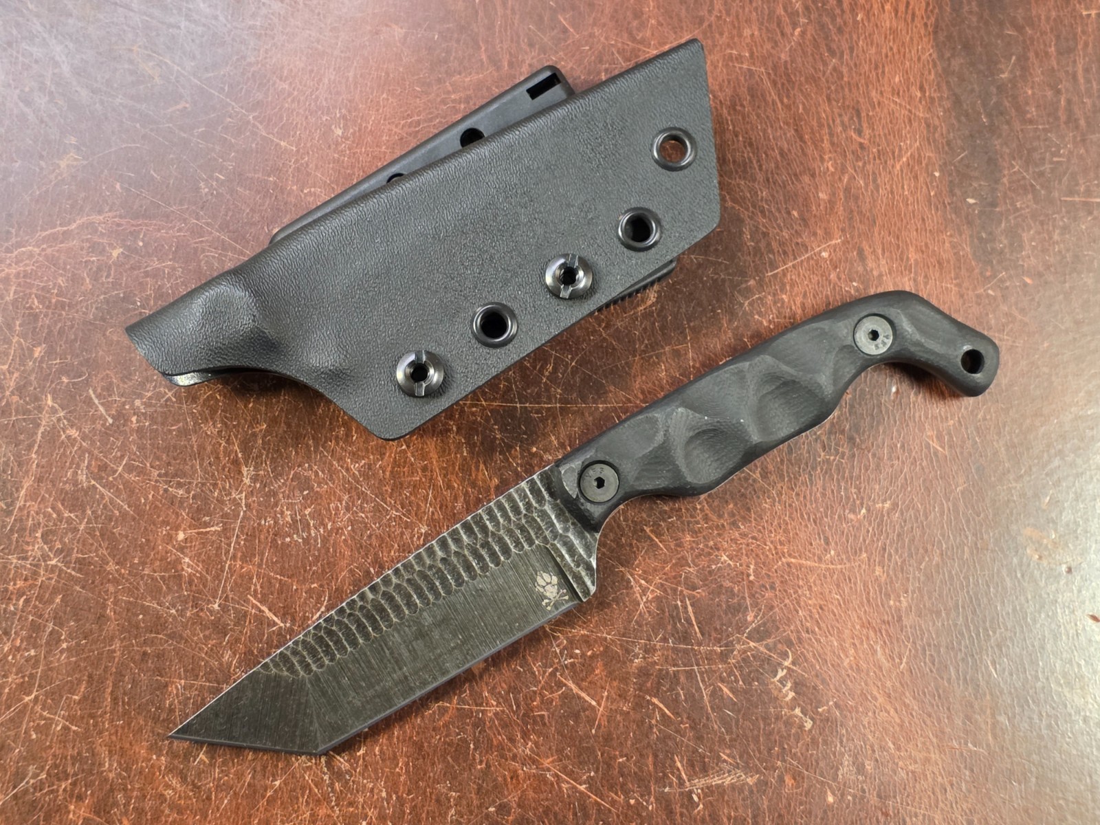 Stroup Knives – Bravo 5 Tanto Black G10 w/Sheath 1095 High Carbon Steel
