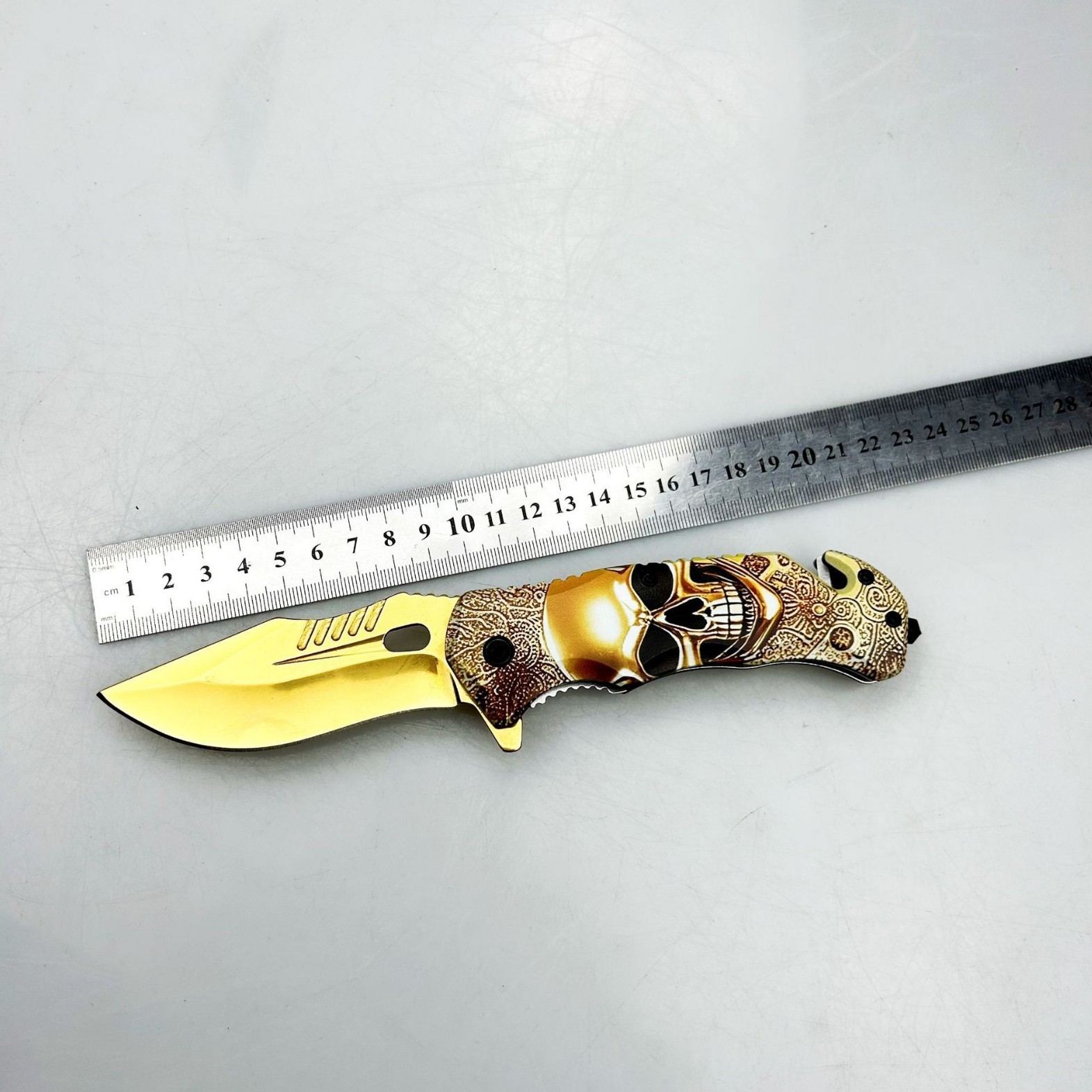 2026 NEW Skull Tactical Spring Assisted Folding EDC Pocket Knife 7.8″-US