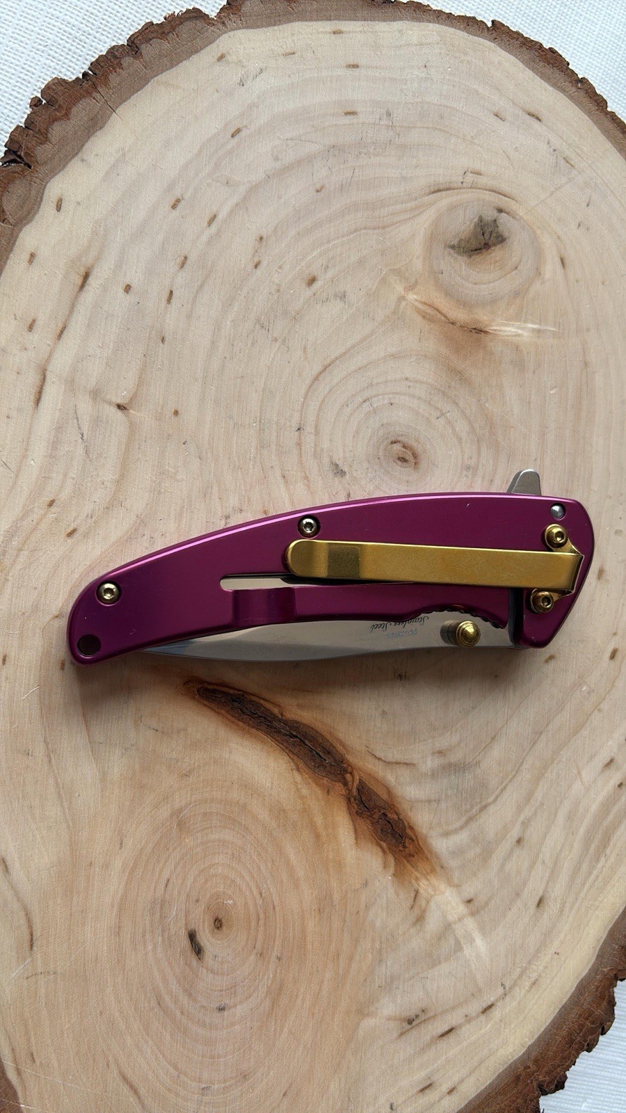 7” Mini Pocket Knife Flowers Design Pink Ladies Gold Pocket Clip Pretty Girly