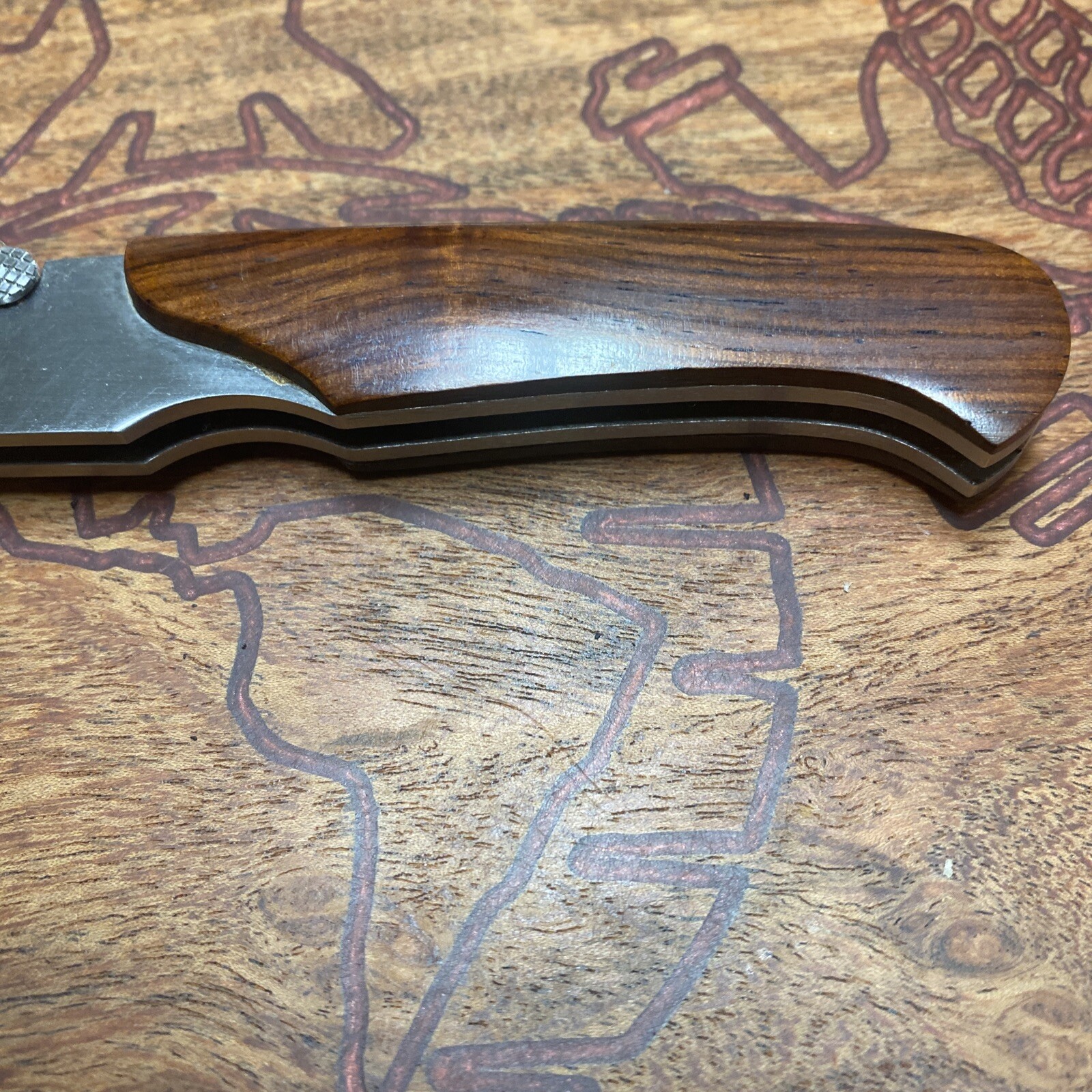 Vintage/Rare Rigid Knife RG-5 Top Lock – Wood Scales Folding Pocket Knife- Japan