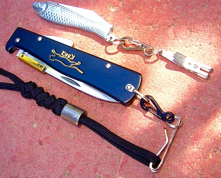 Two pack Knife lanyard bail pocket clip key ring Douk scout Mercator purse etc