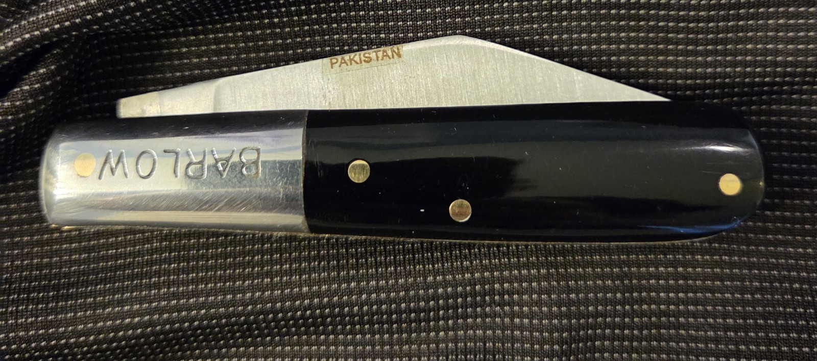 Black and Stainless Steel Classic Barlow Pocket Knife – Free Same Day Shipping!