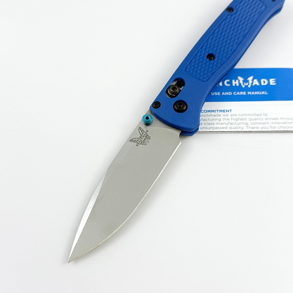 Benchmade Knives Bugout 535 CPM-S30V Steel Blue Grivory Handle Folding Knife