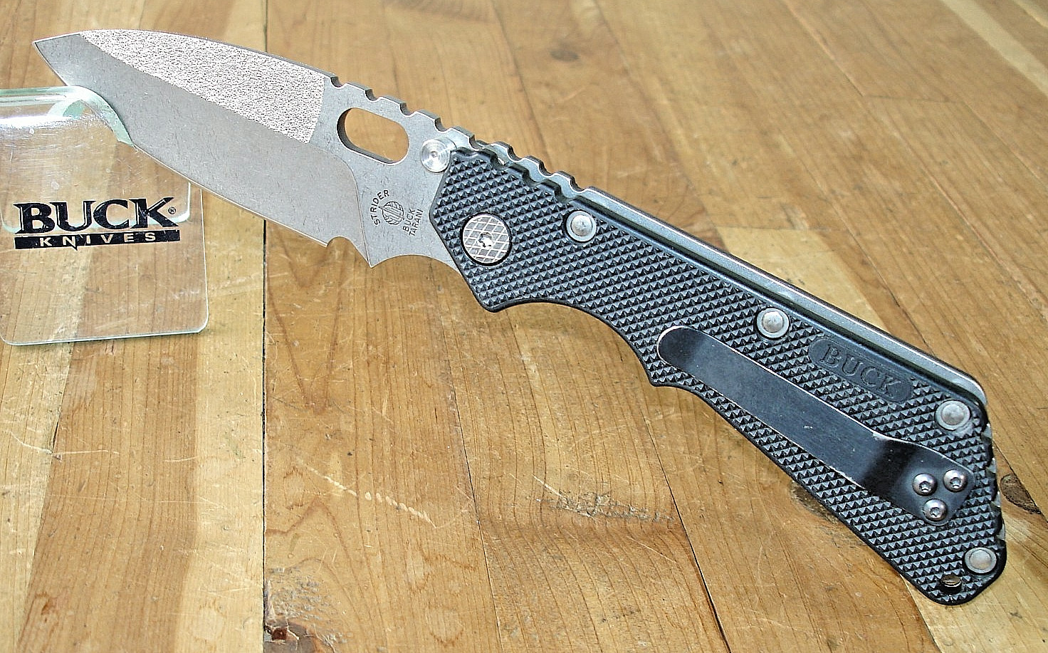 2003 BUCK KNIFE 882 889 STRIDER BOS ATS-34 STEEL BLADE SB.4 BLACK PLASTIC HANDLE