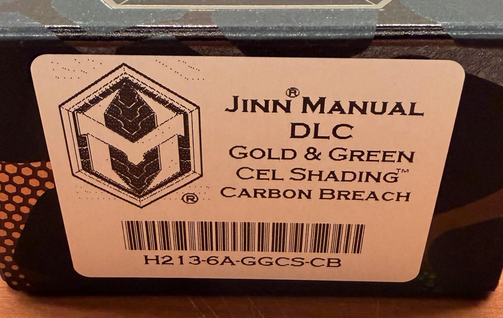 Heretic Jinn Manual DLC Carbon Fiber Gold Green Cel Shade Button Lock BNIB