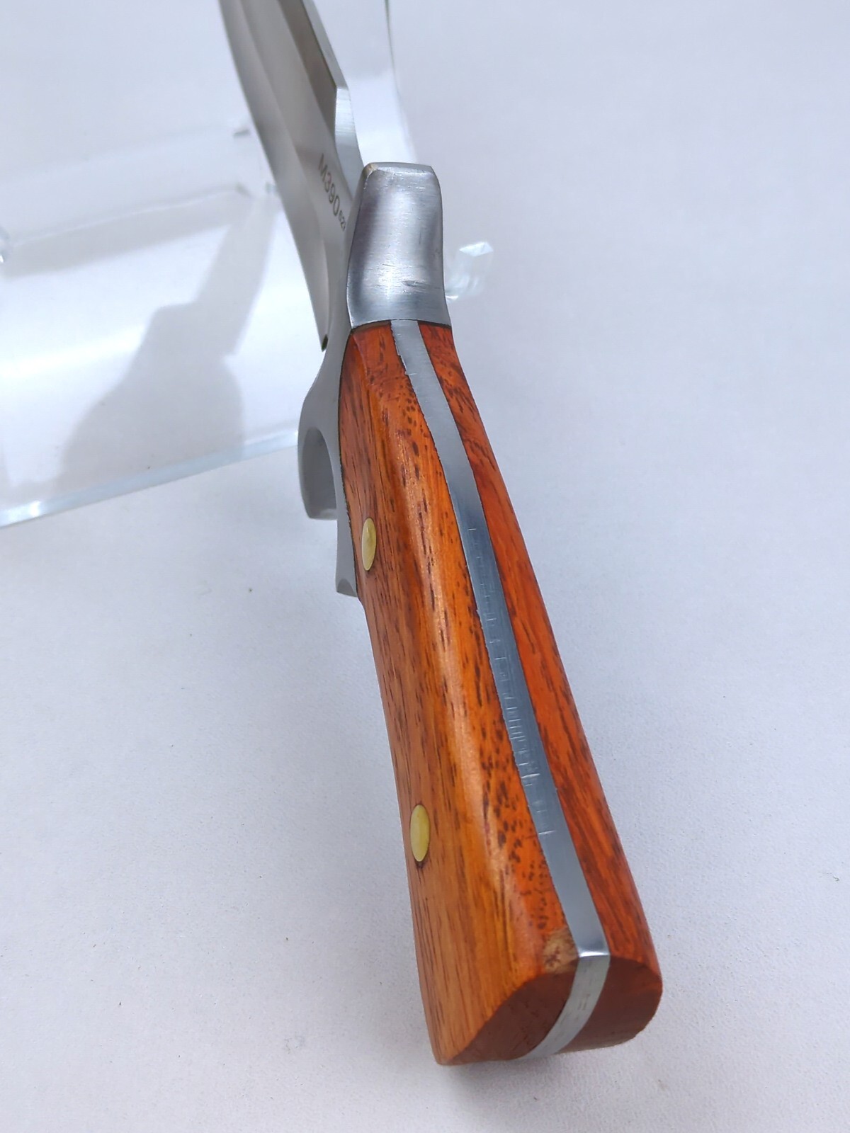 M390 62 HRC, 6-inch STAINLESS STEEL Blade Hunting Knife w/ LEATHER Sheath, NEW