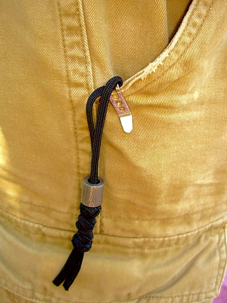 Two pack Knife lanyard bail pocket clip key ring Douk scout Mercator purse etc