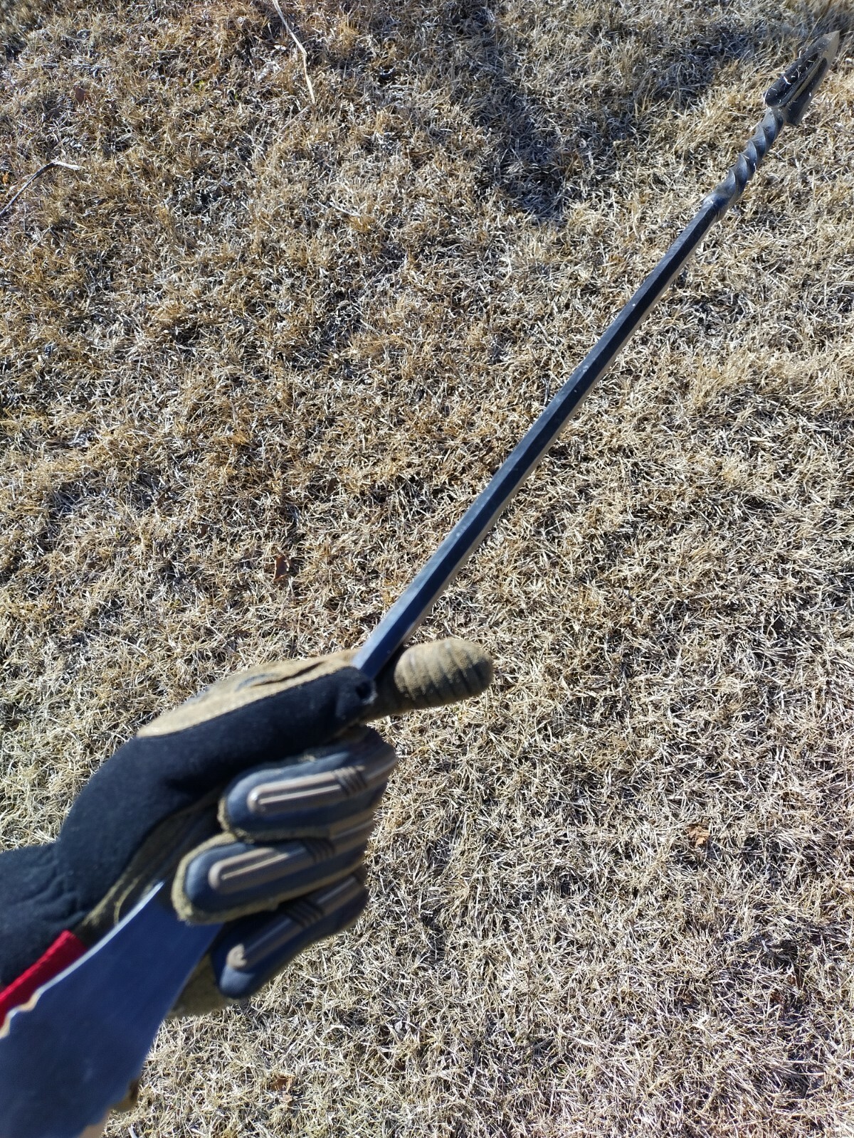 whole steel short spear, 38in long
