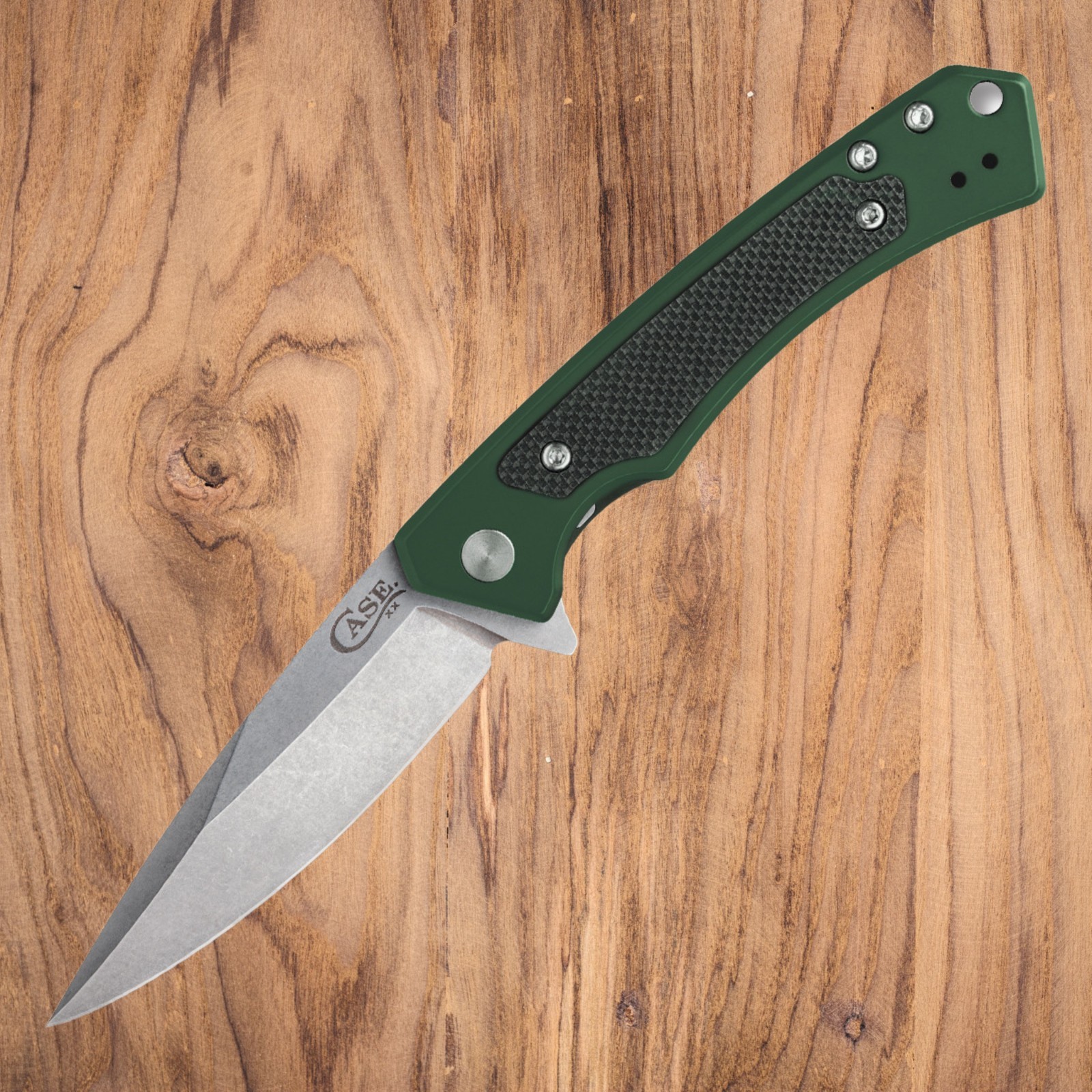 CASE XX 25883 MARILLA FLIPPER KNIFE CPM-S35VN OD GREEN ALUMINUM with G10 INLAY