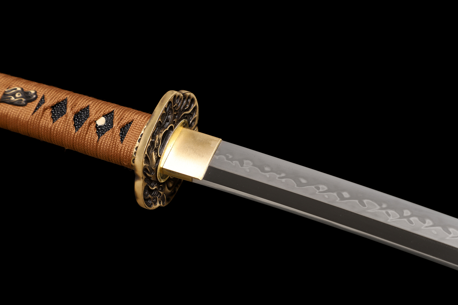 Polished Japanese Samurai Katana Sword L6 Steel Clay Tempered Real Hamon