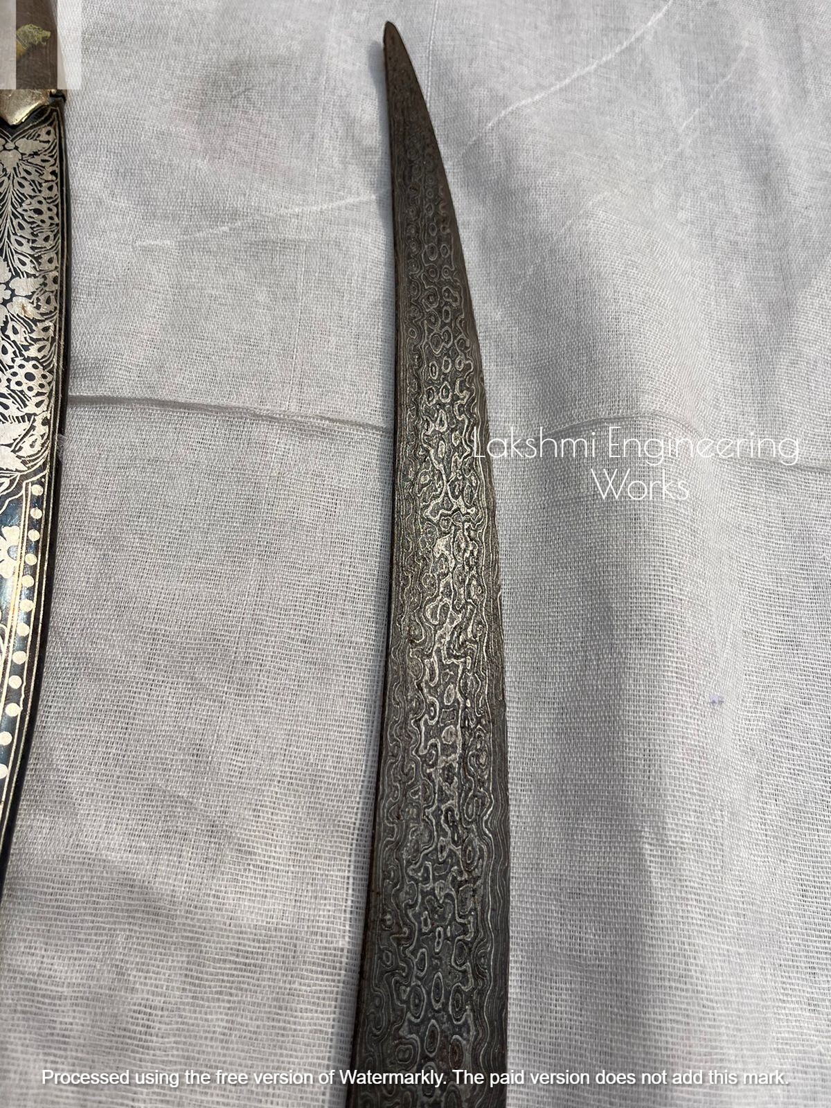KILIJ SWORD, KILIJ HEAD, ARABIAN silver calligraphy scabbard sword, damascus