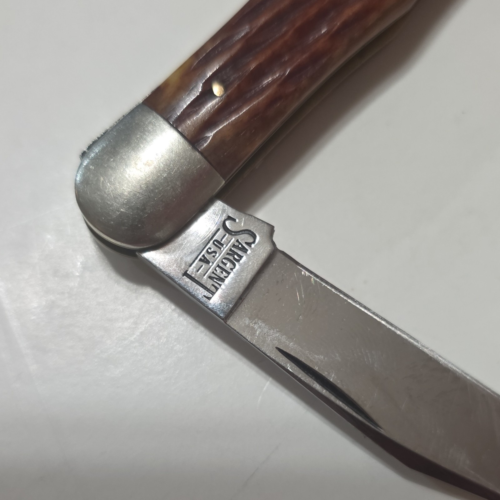 Schrade USA1 3-Blade Slipjoint Pocketknife, Stainless, Brown Wood Handle 1983