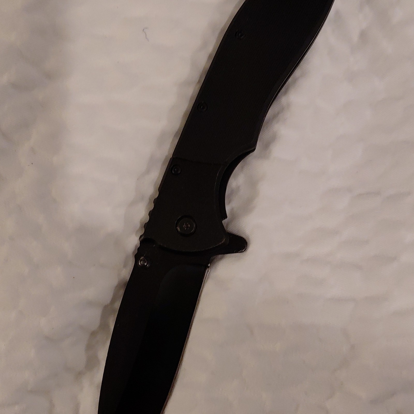 Folding Pocketknife Black Metal Handle 1 Blade 2.76-4in Drop Point Liner