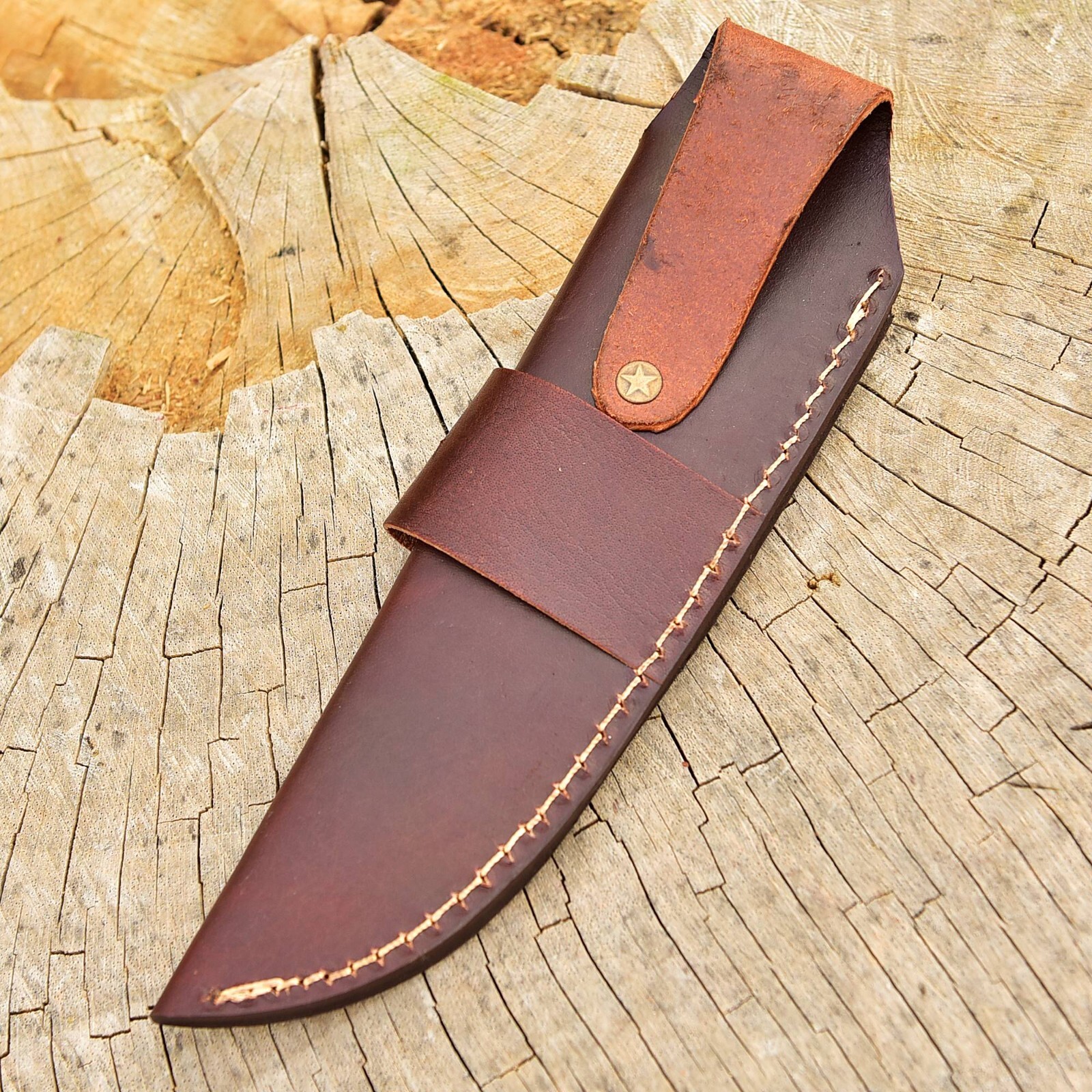 9’handmade fixed blade knife sheath hunting skinner blade knife leather sheath