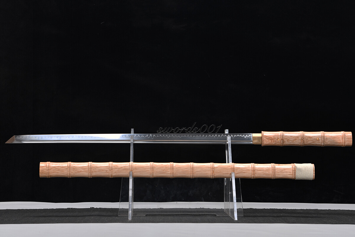 Bamboo-joint Style Shirasaya Sword T10 Japanese Samurai Katana Clay Tempered