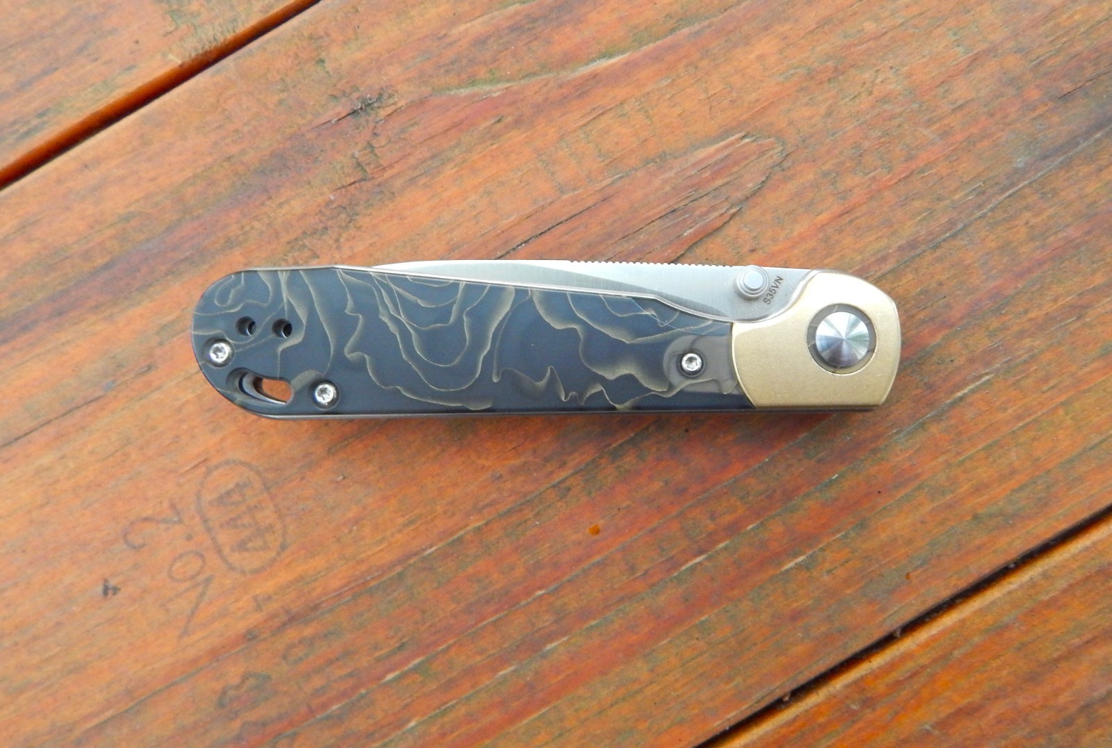 Kizer Cutlery PPY Pocket Knife Linerlock Brass & Raffir Folding CPM-S35VN Blade