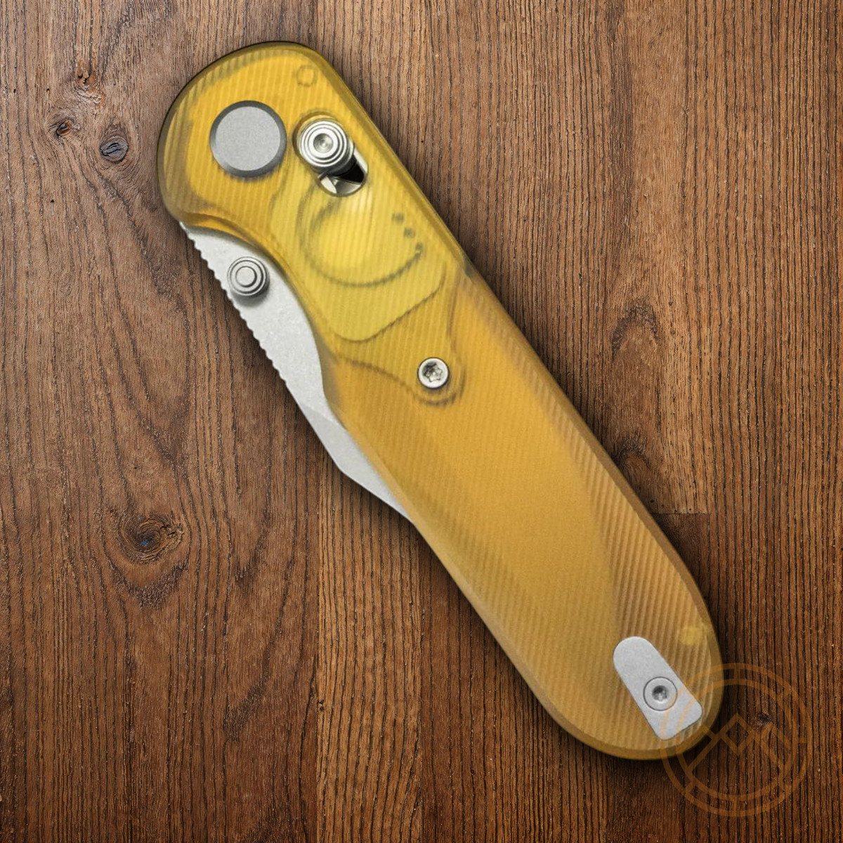 GEO Knife Ethereal Folding Knife 3″ Bohler M390 Steel Blade Amber Ultem Handle