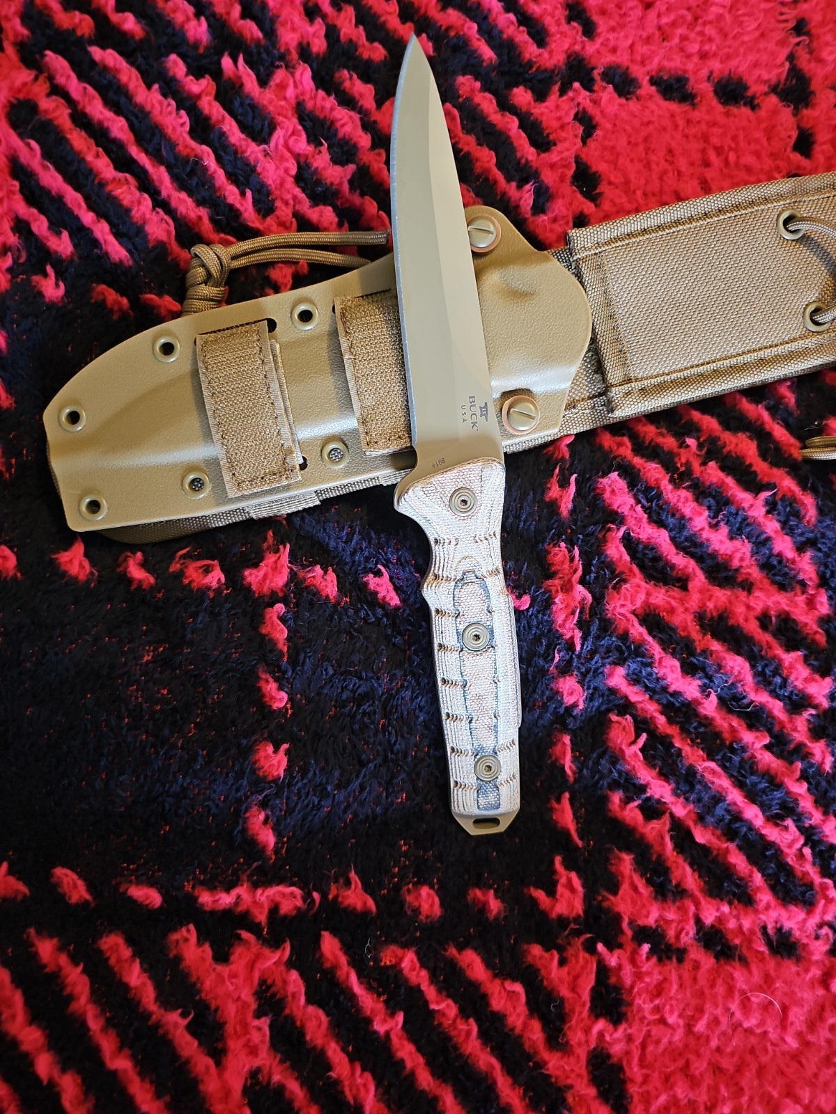 Buck 891 Spearpoint Knife-Ground Combat-Rare Desert Tan-USA