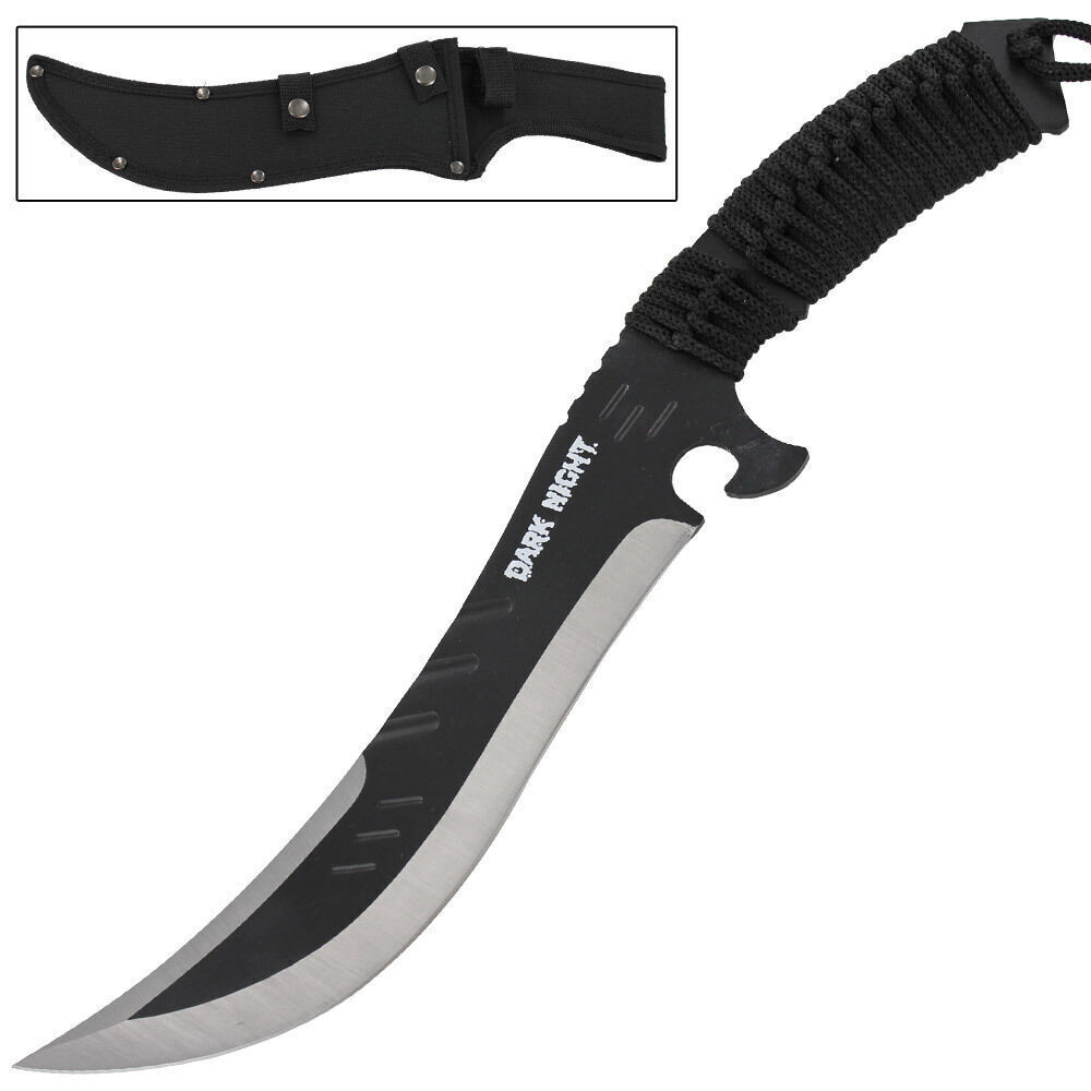 Dark Night Full Tang Clip Point Fixed Blade Outdoor Hunting Knife Zombie Defence