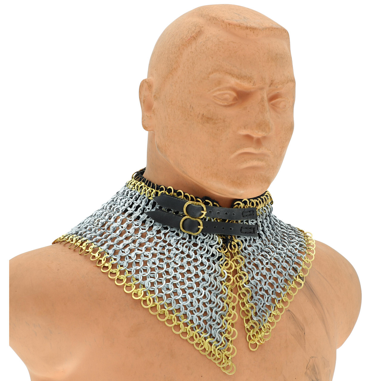 Stainless Steel Aventail Chainmail Collar 9 mm Riveted Medieval Armor LARP SCA