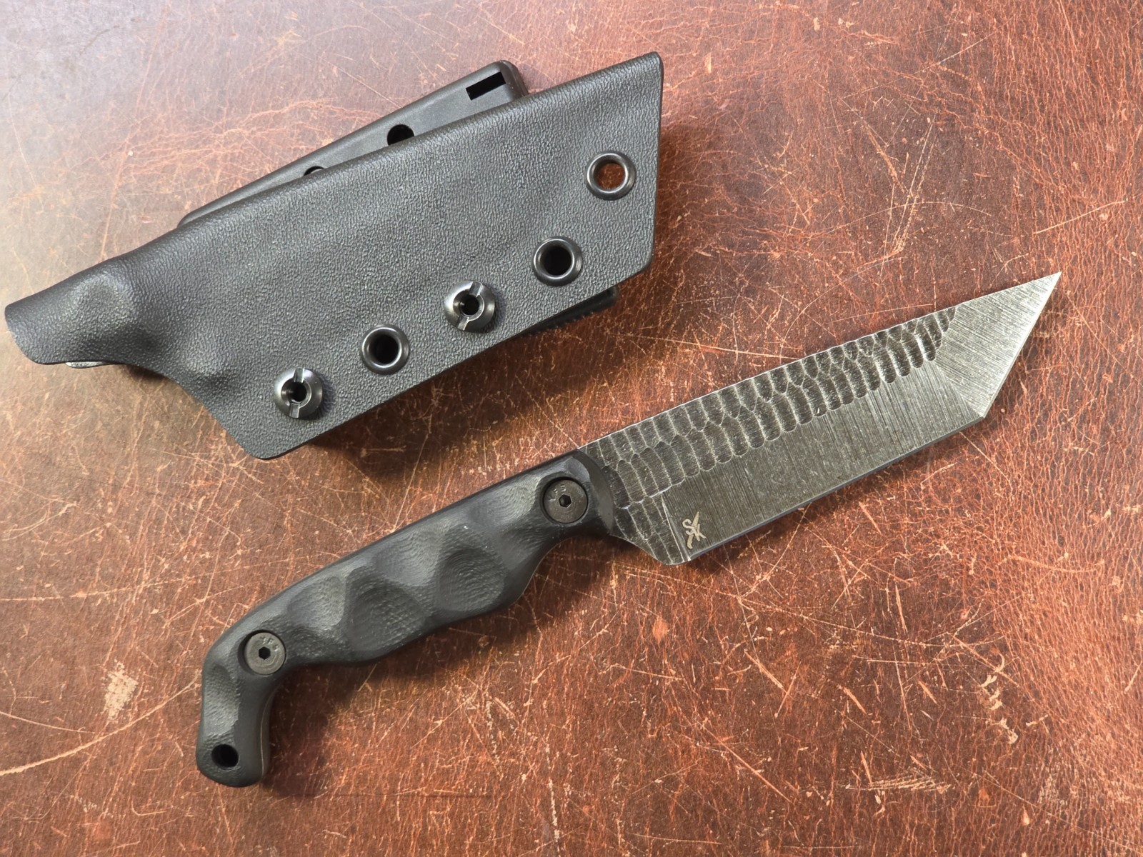 Stroup Knives – Bravo 5 Tanto Black G10 w/Sheath 1095 High Carbon Steel