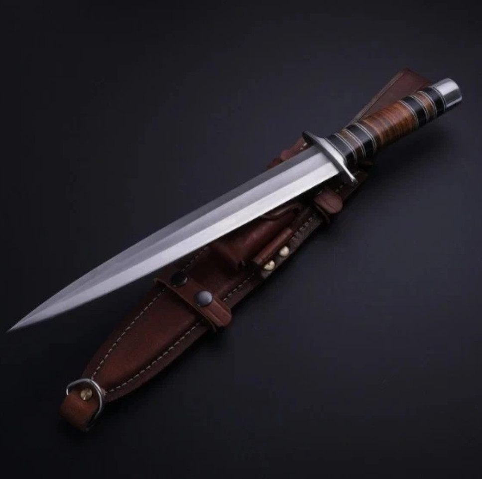 Cold Steel Arkansas Toothpick Fixed Blade Carbon Steel Knife Double Side Sharp.