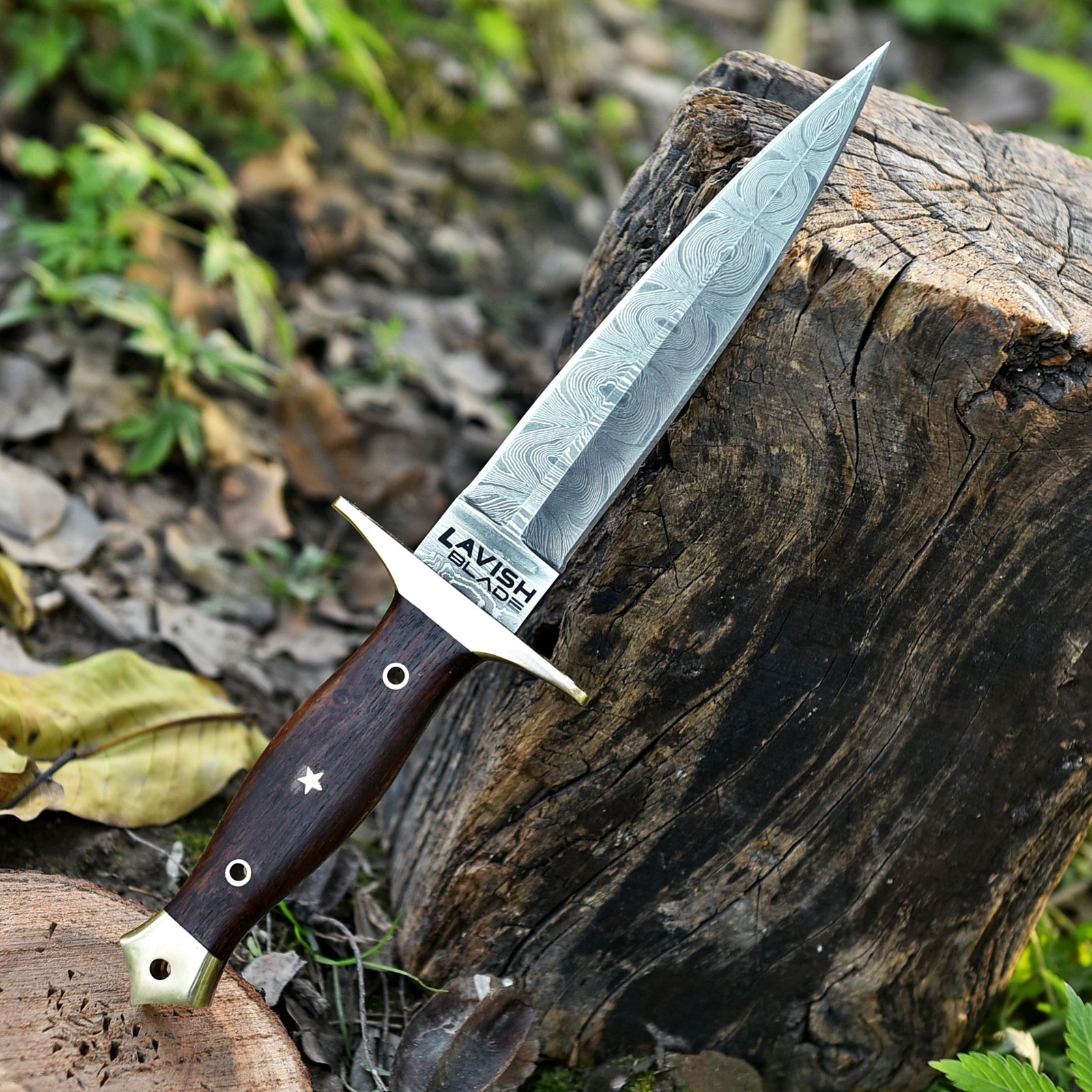 Handmade Damascus Dagger Athame Knife Wood Handle with sheath Christmas Gift