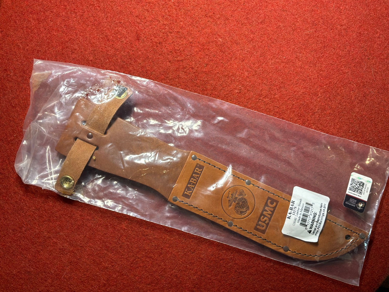 KA-BAR 1217S Brown Leather USMC Sheath