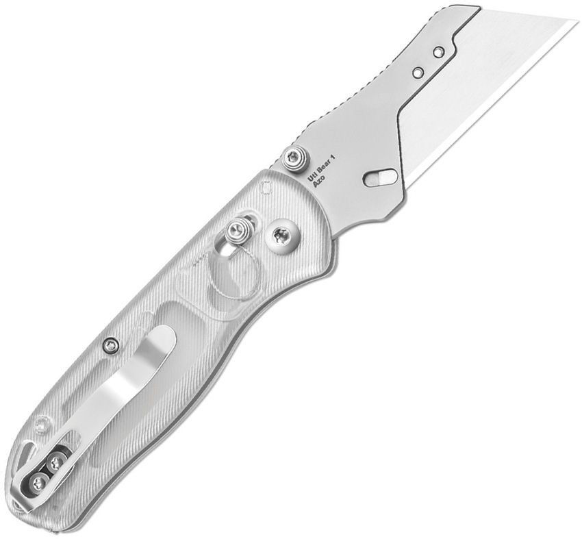 Kizer Drop Bear Utility Clutch Lock 2″ Clear Acrylic Folding Knife V3619JA5